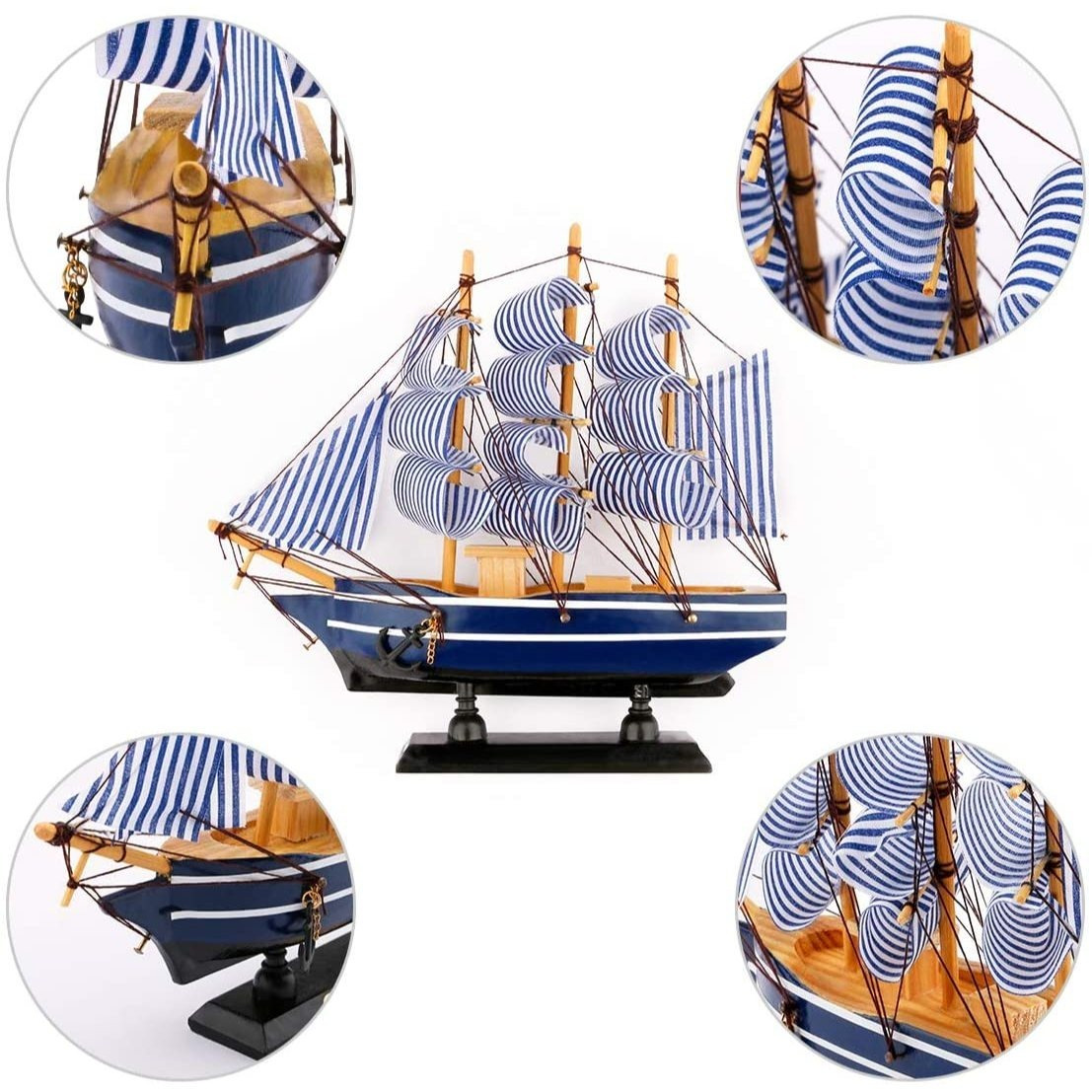 Ahşap Gemi Masa Süsü Hediyelik Obje Biblo Süs