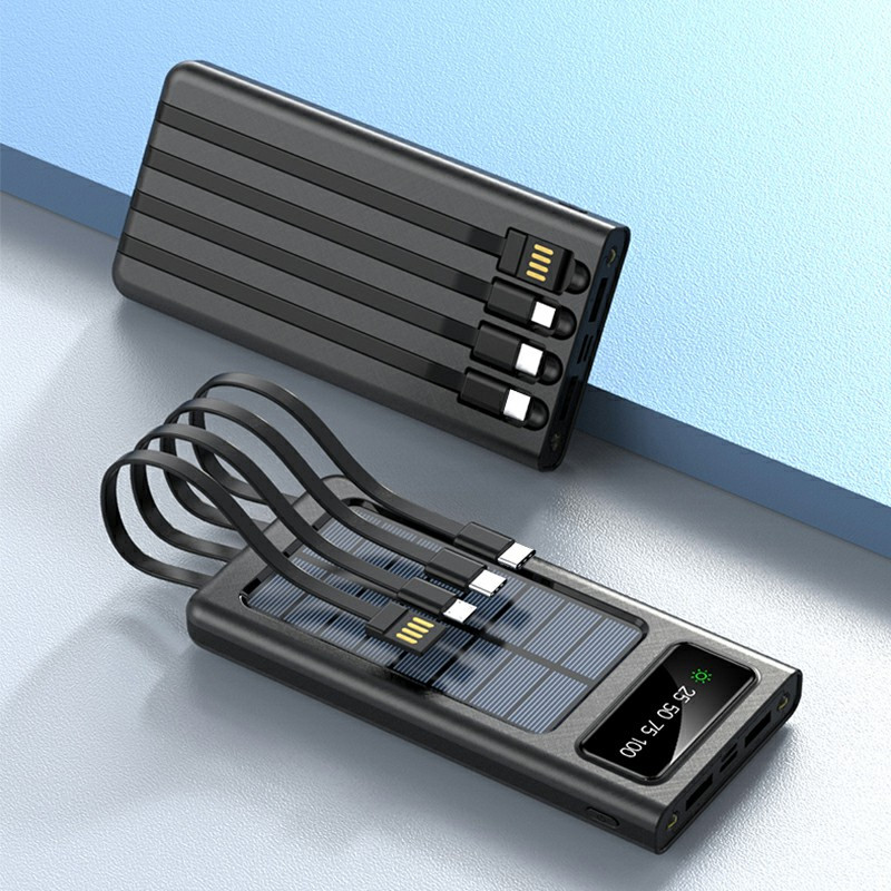 باور بانك بالطاقة الشمسية 10,000 مللي أمبير في الساعة | شحن 5 أجهزة في نفس الوقت | usb-c و lightning تفاصيل المنتج 3