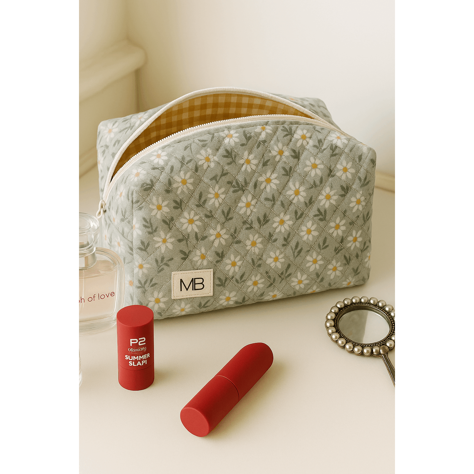 TEMU Büyük Boy Desenli Kozmetik Makyaj Çantası