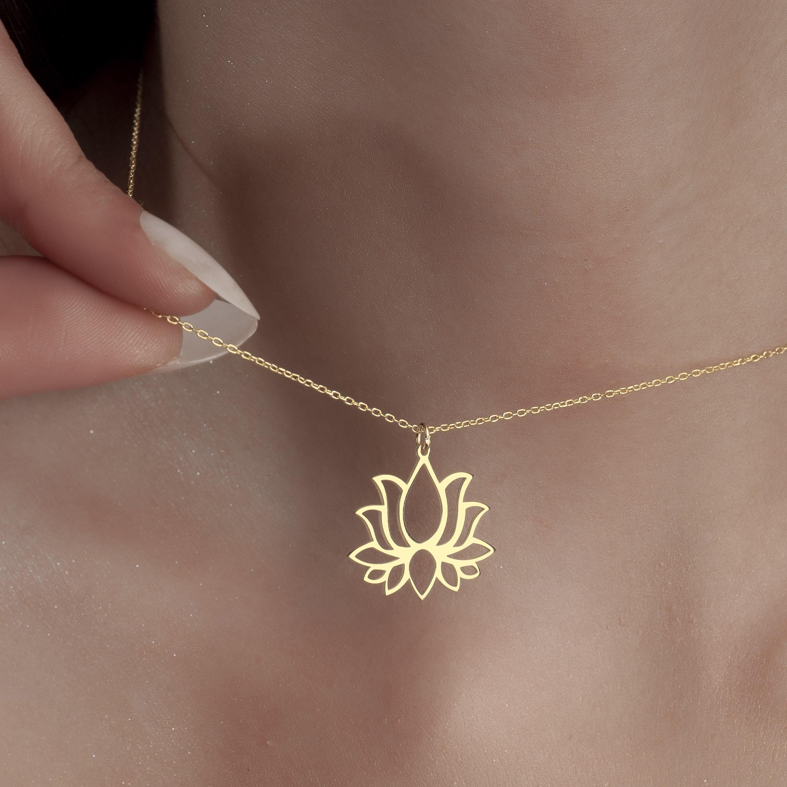 Lotus Çiçeği Gümüş Kolye, 925 Ayar Gümüş Kolye