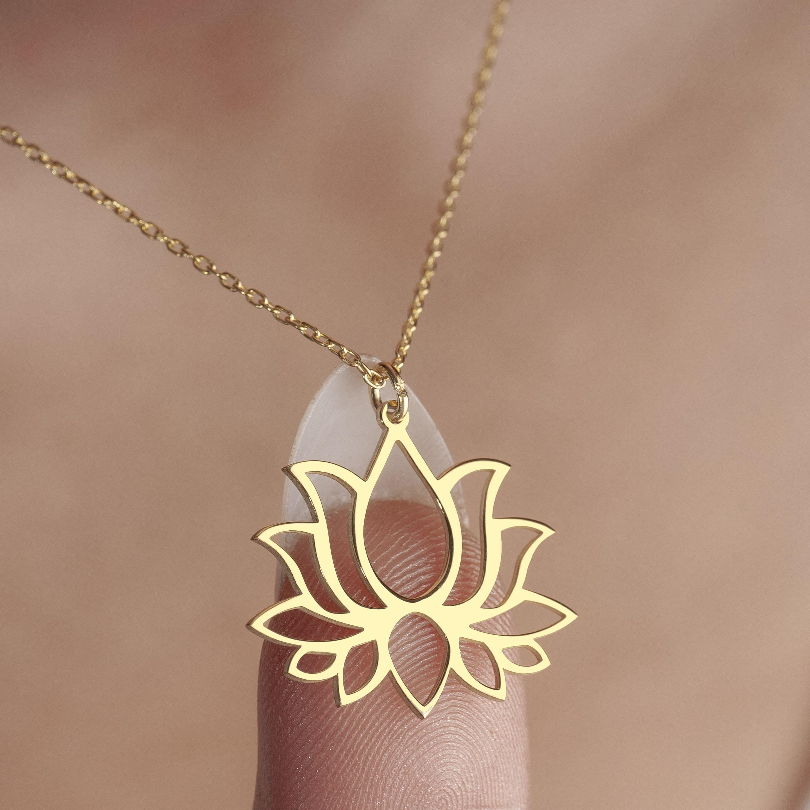 Lotus Çiçeği Gümüş Kolye, 925 Ayar Gümüş Kolye