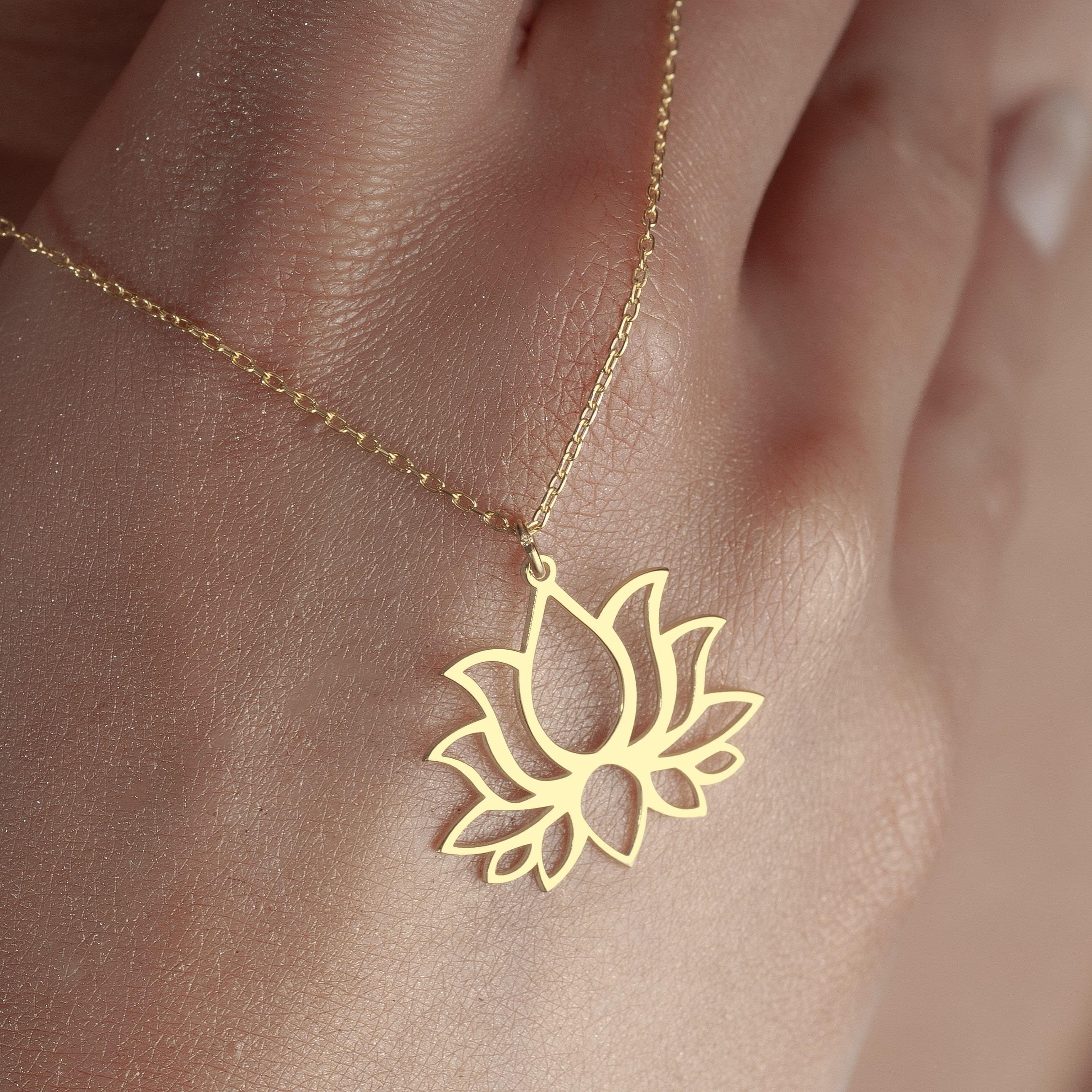 Lotus Çiçeği Gümüş Kolye, 925 Ayar Gümüş Kolye