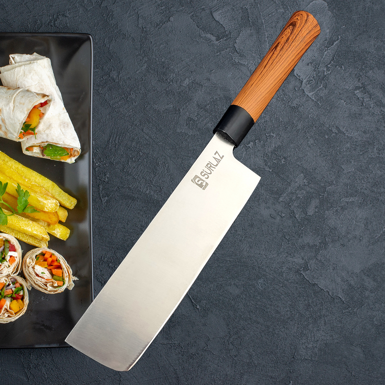 Kişiye Özel Nakiri Şef Bıçağı – 31 cm 4116 Alman Çeliği, ABS Saplı Profesyonel Sebze ve Mutfak Bıçağı