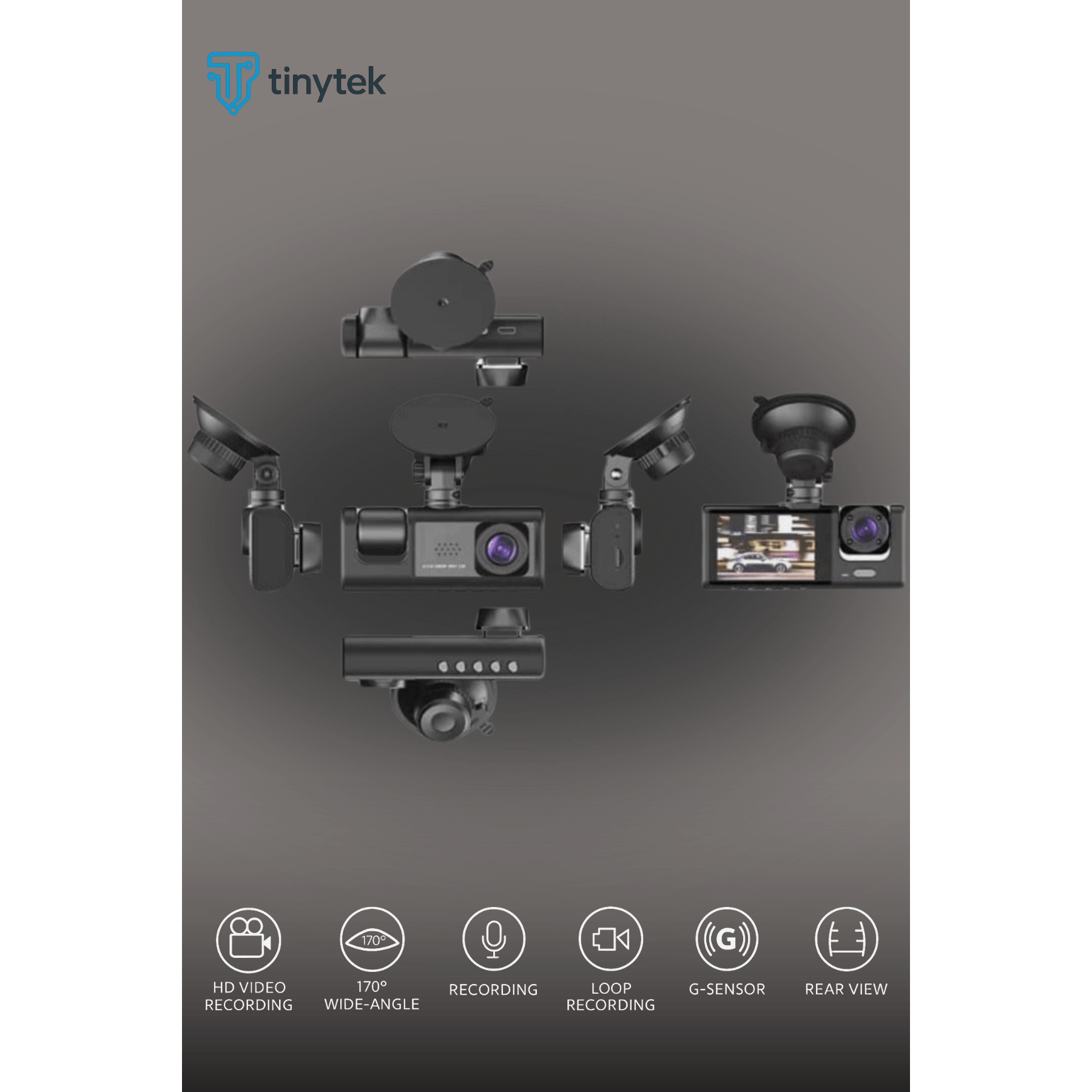 3 kameralı 1080p hd araç i̇çi kayıt cihazı – gece görüş,   görüş, lcd ekran, g-sensör, lcd ekran Ürün detayları 4
