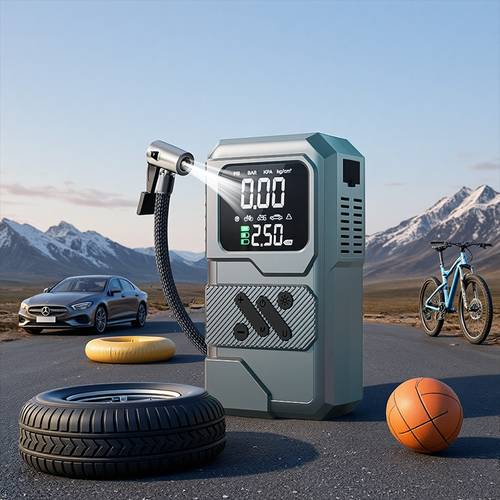 your shop 4 in 1 portable battery booster air compressor for cars motorcycles and bicycles
