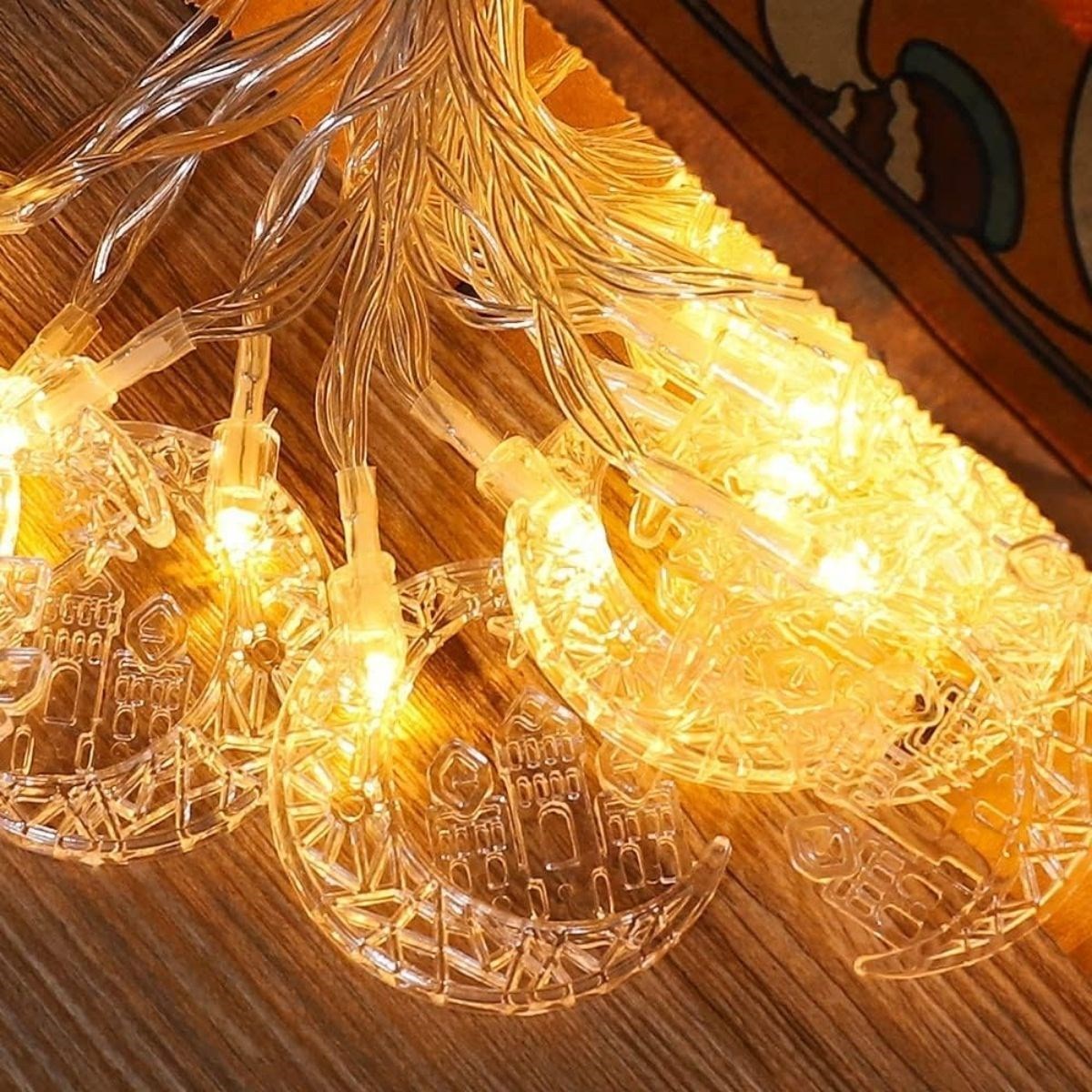 مصباح led usb على شكل هلال ومسجد من buffer بطول 3.5 متر - 20 مصباح led لتزيين رمضان وإضاءة محيطة تفاصيل المنتج 3