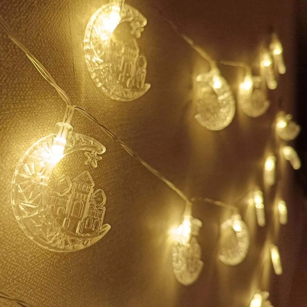 مصباح led usb على شكل هلال ومسجد من buffer بطول 3.5 متر - 20 مصباح led لتزيين رمضان وإضاءة محيطة تفاصيل المنتج 4