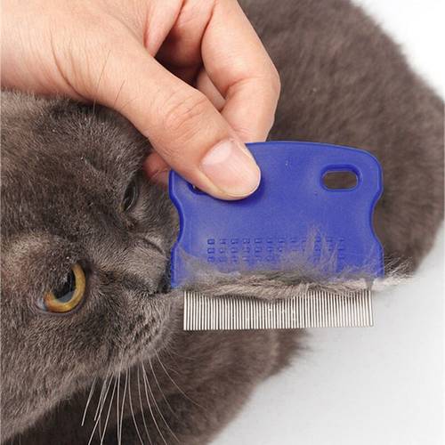 buffer® kedi köpek tarağı – evcil hayvan gözyaşı ve bit temizleme metal dişli bakım tarağı