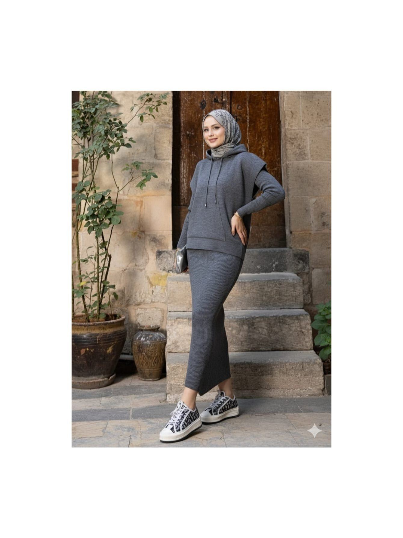 طقم سويت شيرت بجيوب وقبعة من sayzen - سترة 2 قطعة تفاصيل المنتج 12