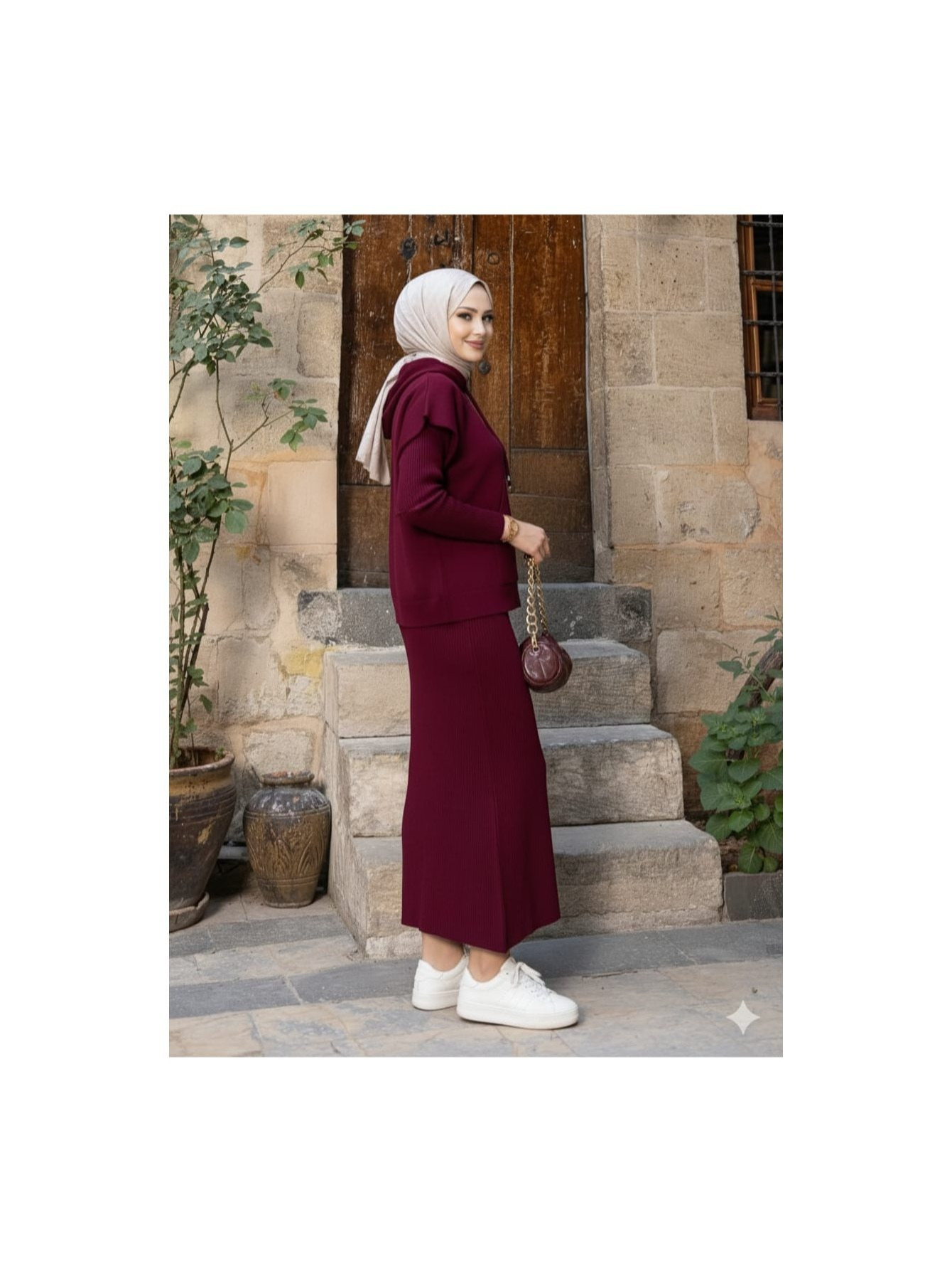 طقم سويت شيرت بجيوب وقبعة من sayzen - سترة 2 قطعة تفاصيل المنتج 10