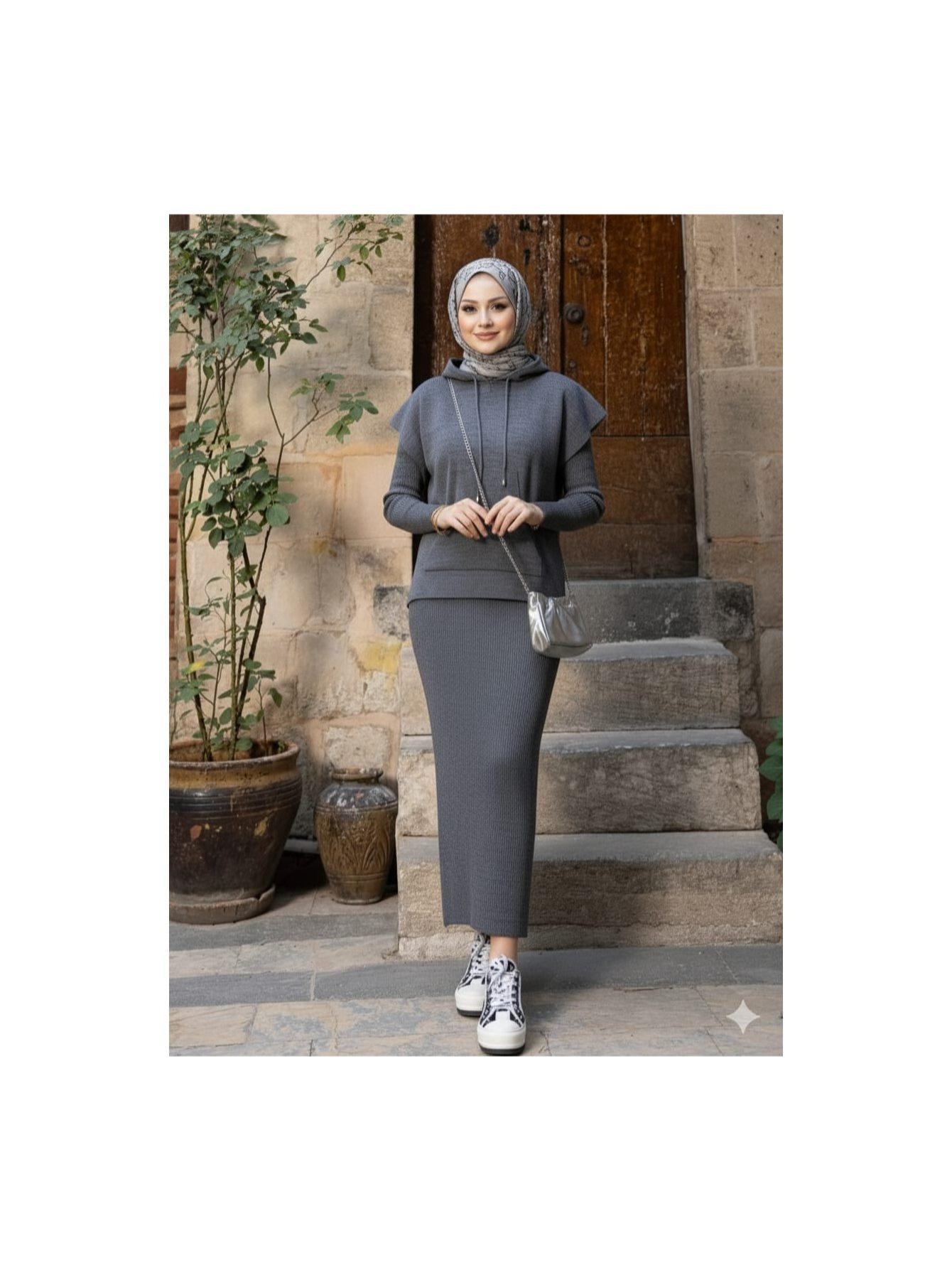 طقم سويت شيرت بجيوب وقبعة من sayzen - سترة 2 قطعة تفاصيل المنتج 11