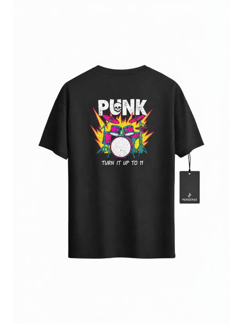 unisex punk baskılı premium penye oversize t-shirt