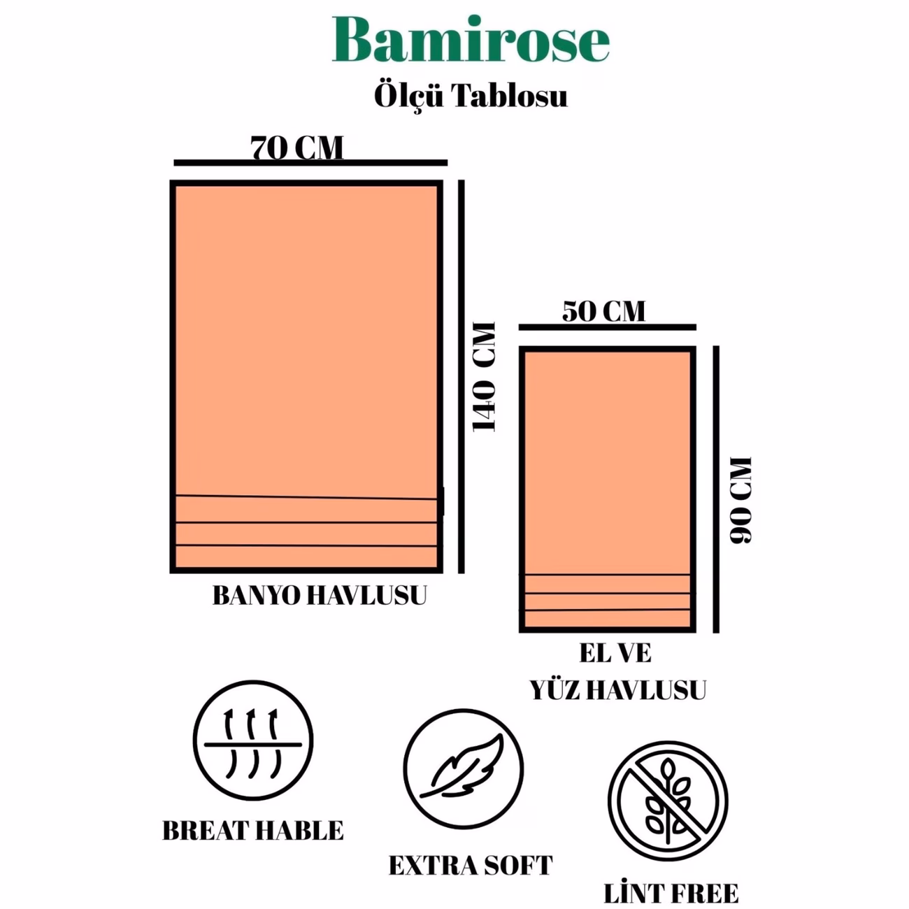 50x90 70x140 cm 4lü banyo havlu takımı, plaj havlusu, takımı Ürün detayları 4