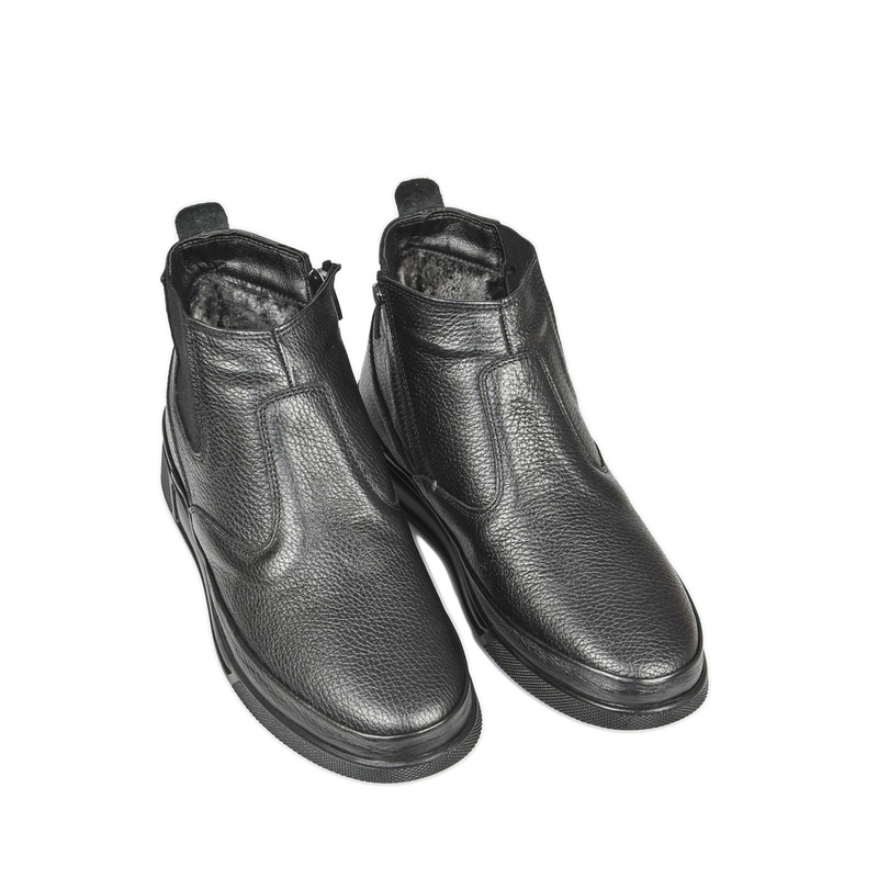 DeepSEA Yanı Fermuarlı Ve Lastikli İçi Kürklü Hakiki Deri Ortopedik Kaymaz Taban Yarım Bot 2509988