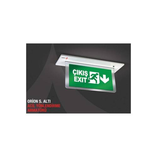 aeb-24223-l sıva altı çıkış yönlendirme armatürü şebekeden ve kesintide 180 . ya