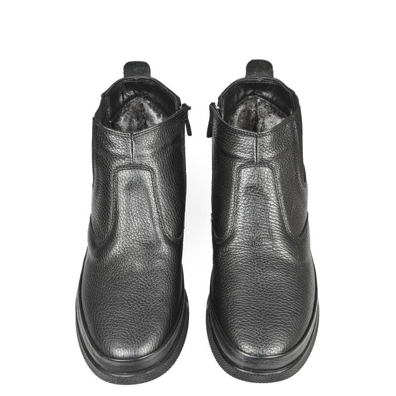 DeepSEA Yanı Fermuarlı Ve Lastikli İçi Kürklü Hakiki Deri Ortopedik Kaymaz Taban Yarım Bot 2509988