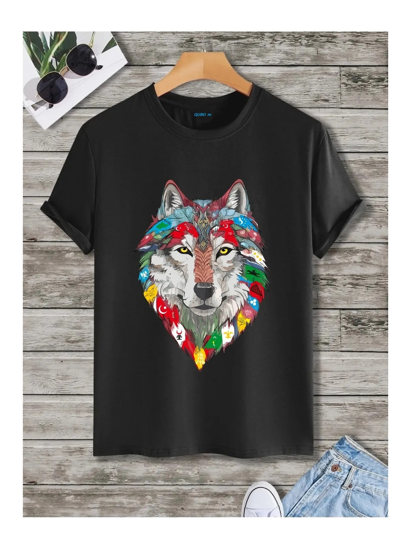 unisex kadın/erkek oversize baskılı pamuklu bisiklet   kısa kollu si̇yah t-shirt