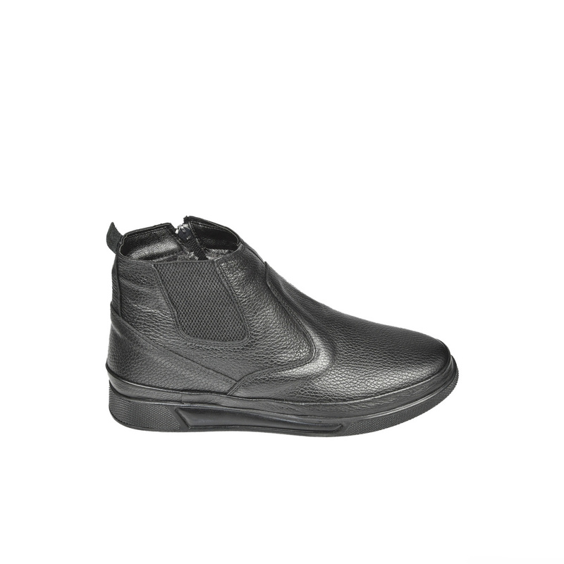 DeepSEA Yanı Fermuarlı Ve Lastikli İçi Kürklü Hakiki Deri Ortopedik Kaymaz Taban Yarım Bot 2509988