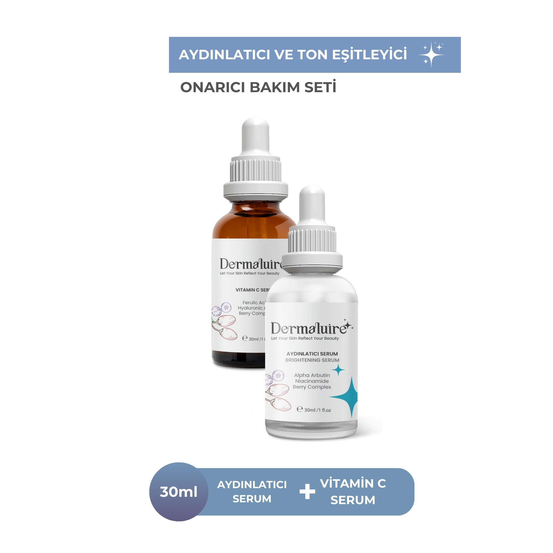 TEMU Aydınlatıcı Ve Ton Eşitleyici Bakım Seti ( Vitamin C Serum, Aydınlatıcı Serum)