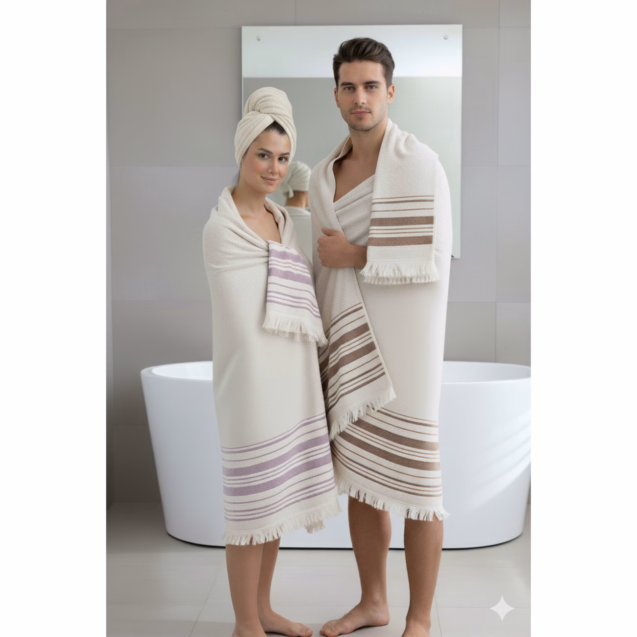 50x90 70x140 cm 4lü banyo havlu takımı, plaj havlusu, takımı Ürün detayları 5