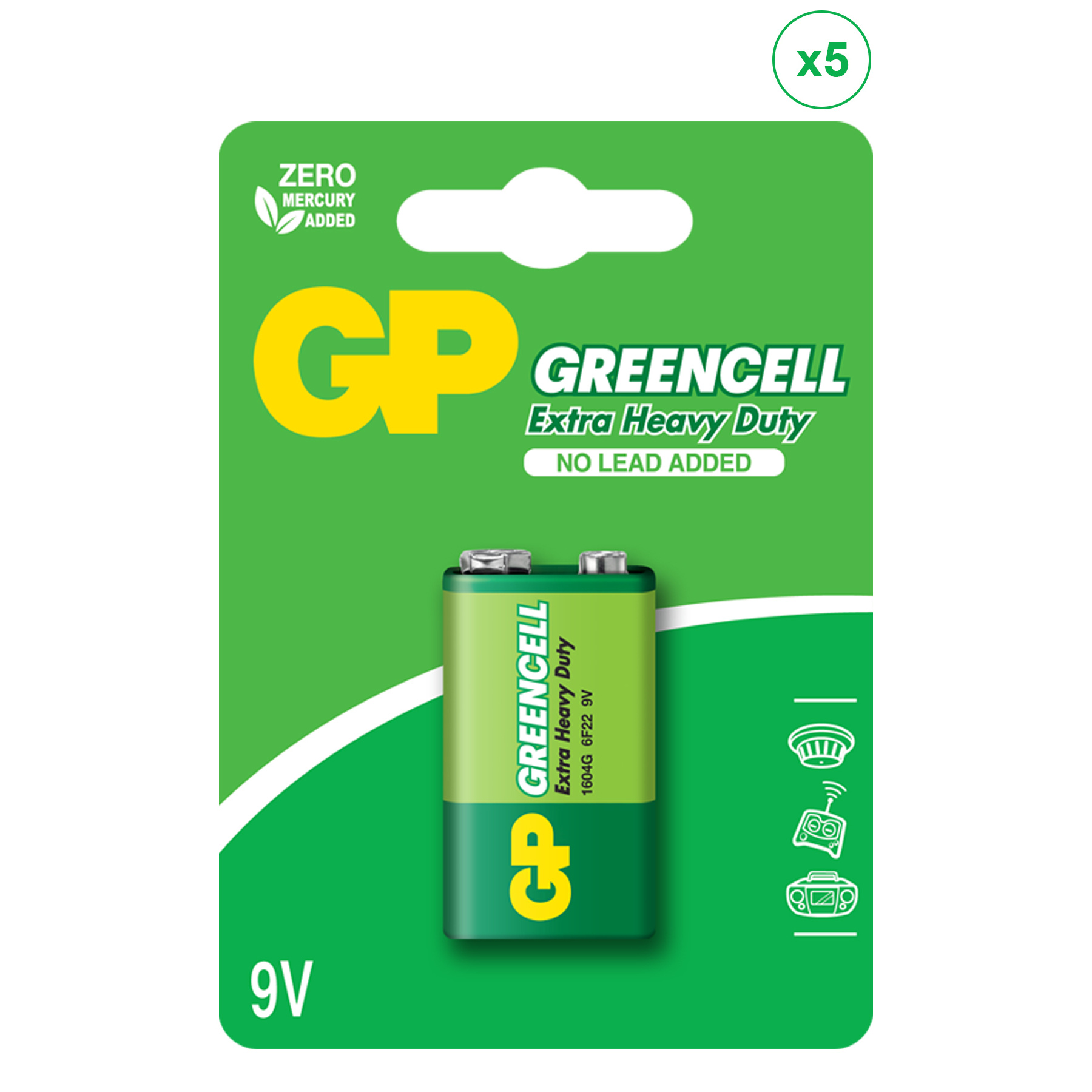 TEMU GP Batteries 1604G 9V Pil 5 Adet