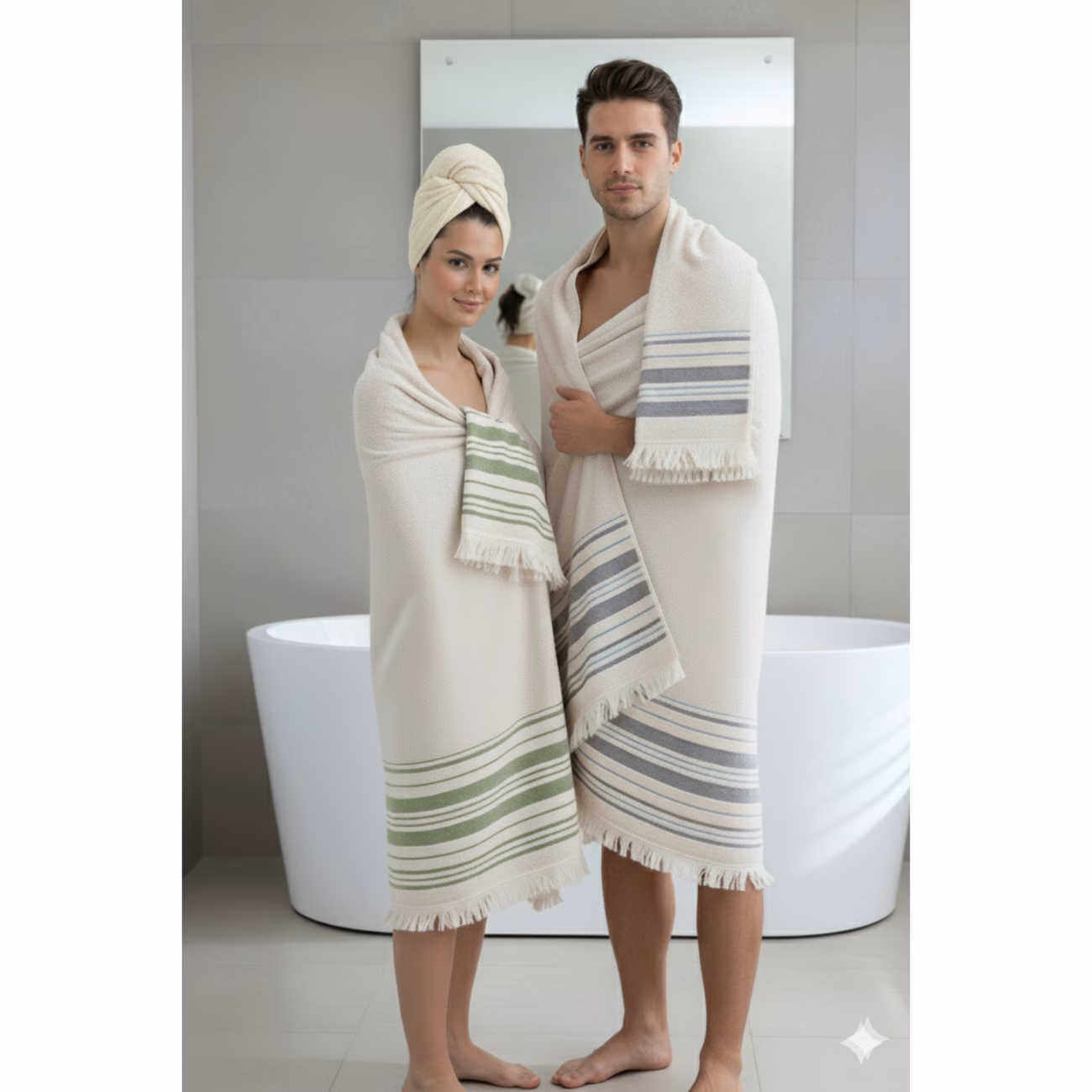 50x90 70x140 cm 4lü banyo havlu takımı, plaj havlusu, takımı Ürün detayları 1