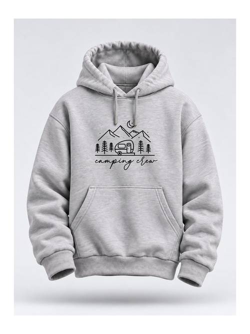 karavan kamp baskılı unisex hoodie – outdoor doğa temalı kapüşonlu sweatshirt