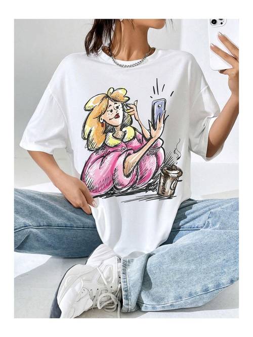 kadın / kız woman baskılı oversize t-shirt salas boyfriend
