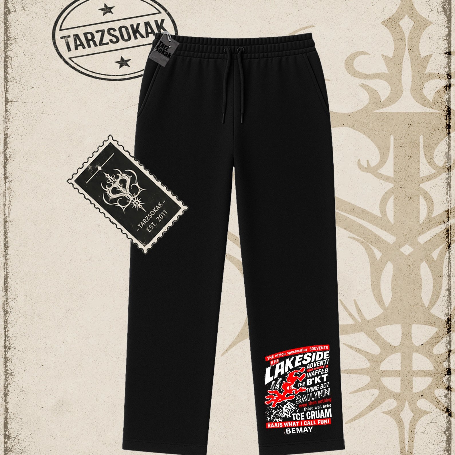 Gotik & Grunge STREETWEAR Lakeside Unisex Baggy Eşofman Altı: retailer-supplied image