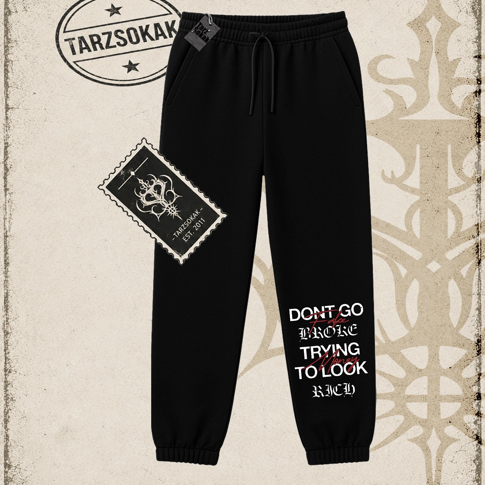 Gotik & Grunge STREETWEAR FAKE FLEX 1 Unisex Jogger Eşofman Altı: retailer-supplied image