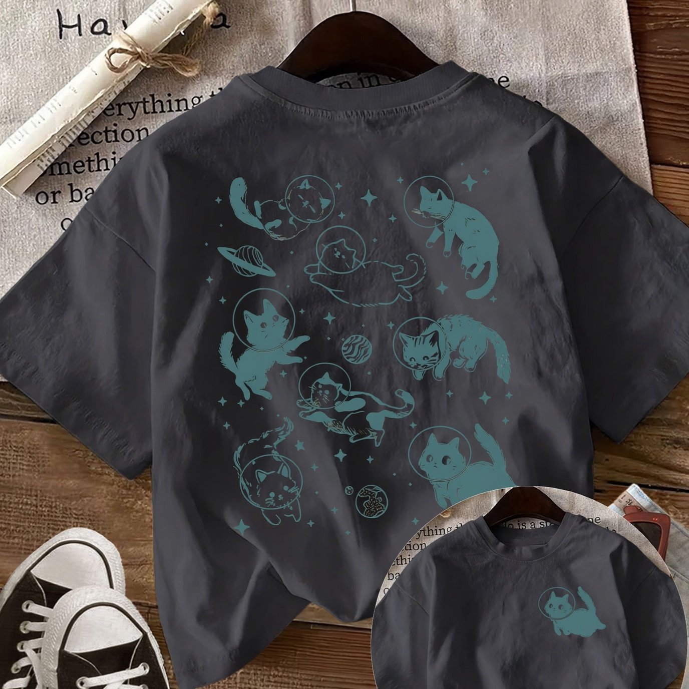 Oversize Penye Tişört %100 Pamuk – Unisex Baskılı Streetwear Yazlık Rahat Salaş T-Shirt: retailer-supplied image
