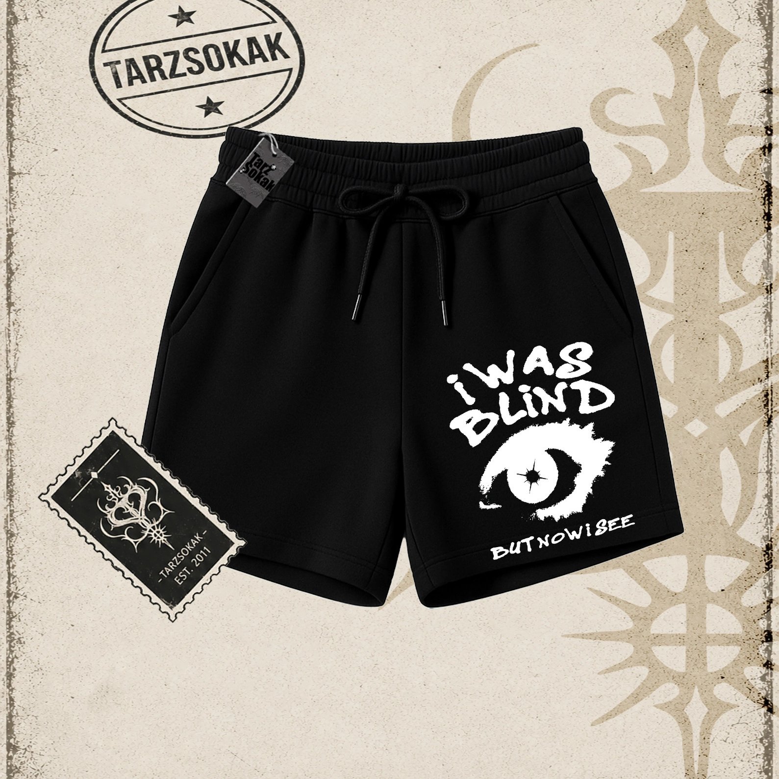 Gotik & Grunge STREETWEAR I WAS BLIND BUT NOWISEE Unisex Şort: retailer-supplied image