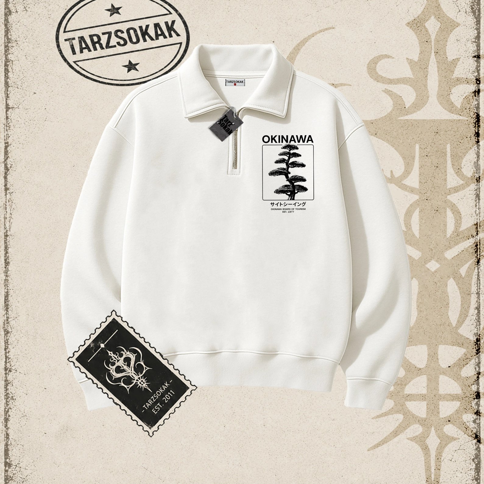 Gotik & Grunge STREETWEAR Yarım Fermuarlı Sweatshirt: retailer-supplied image