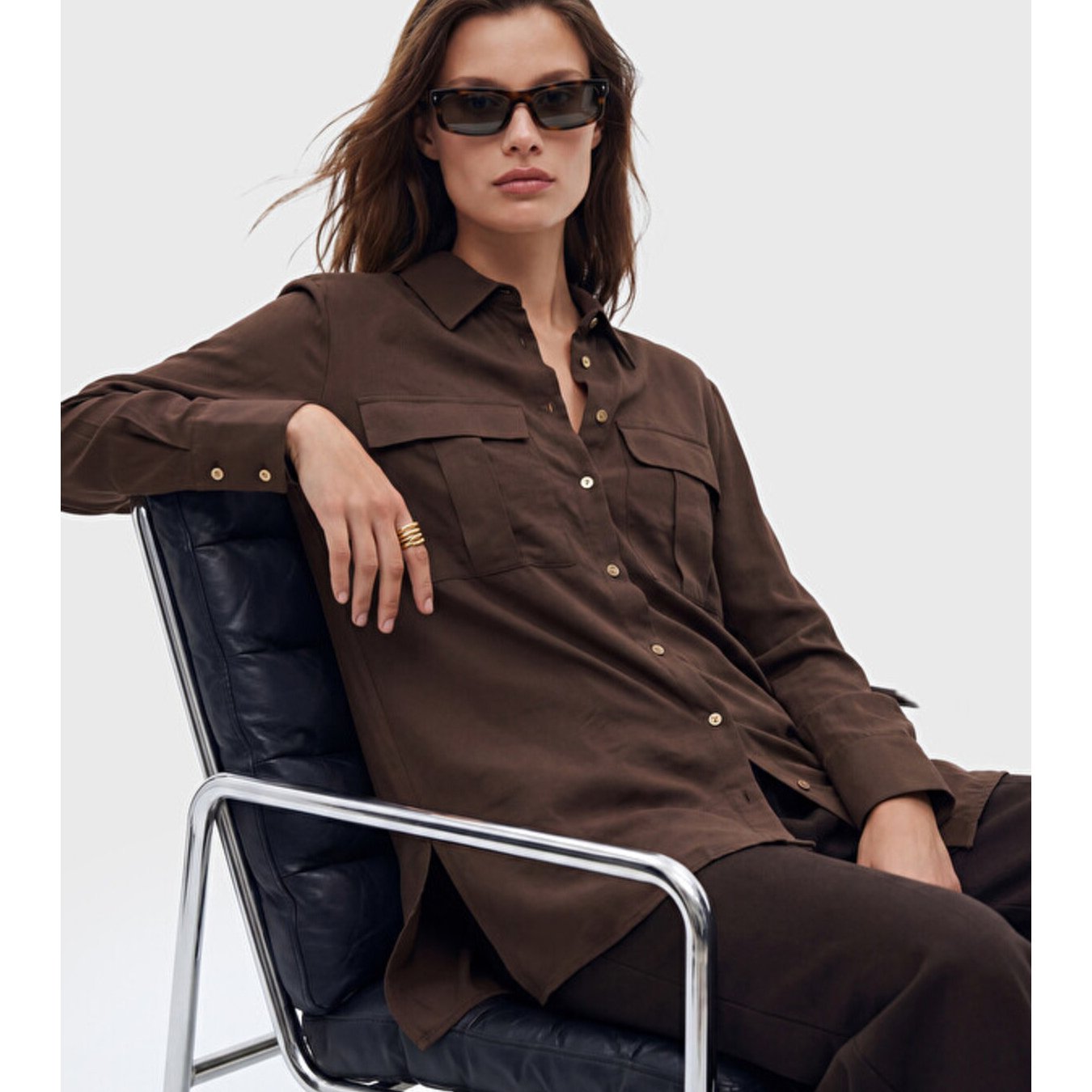 Modal Karışımlı Kadın Gömlek Tunik: retailer-supplied image